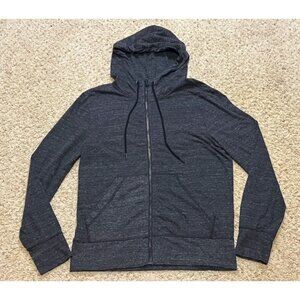 American Giant Men Dark Charcoal Full Zip Lightweight Hoodie Size Medium M EUC